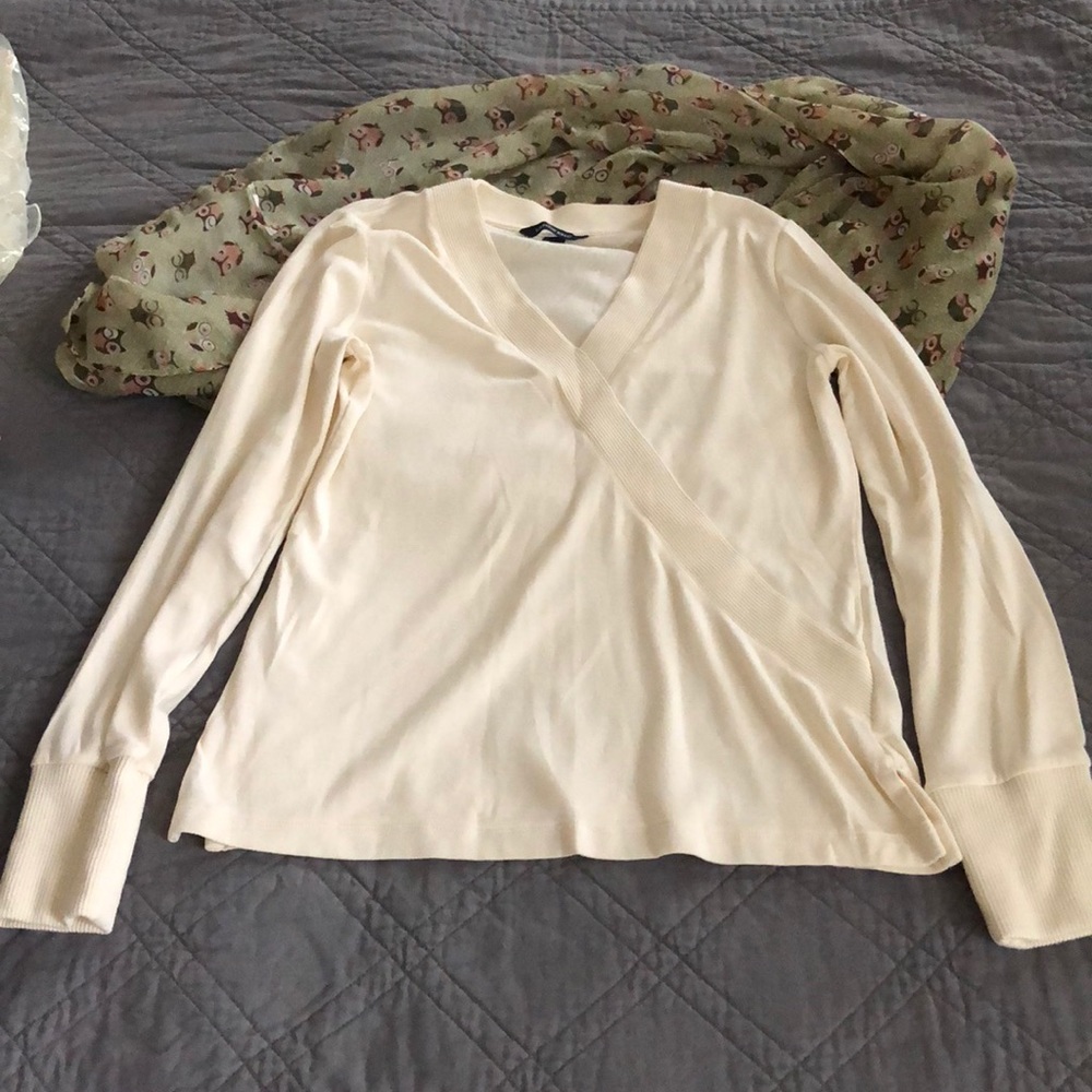 Land’s End Faux-Wrap Long Sleeve Shirt